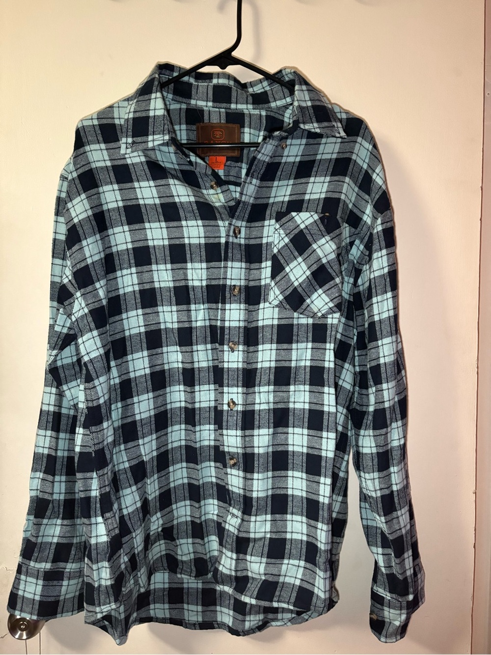 Plaid Button-Down Shirt - Light Blue & Black